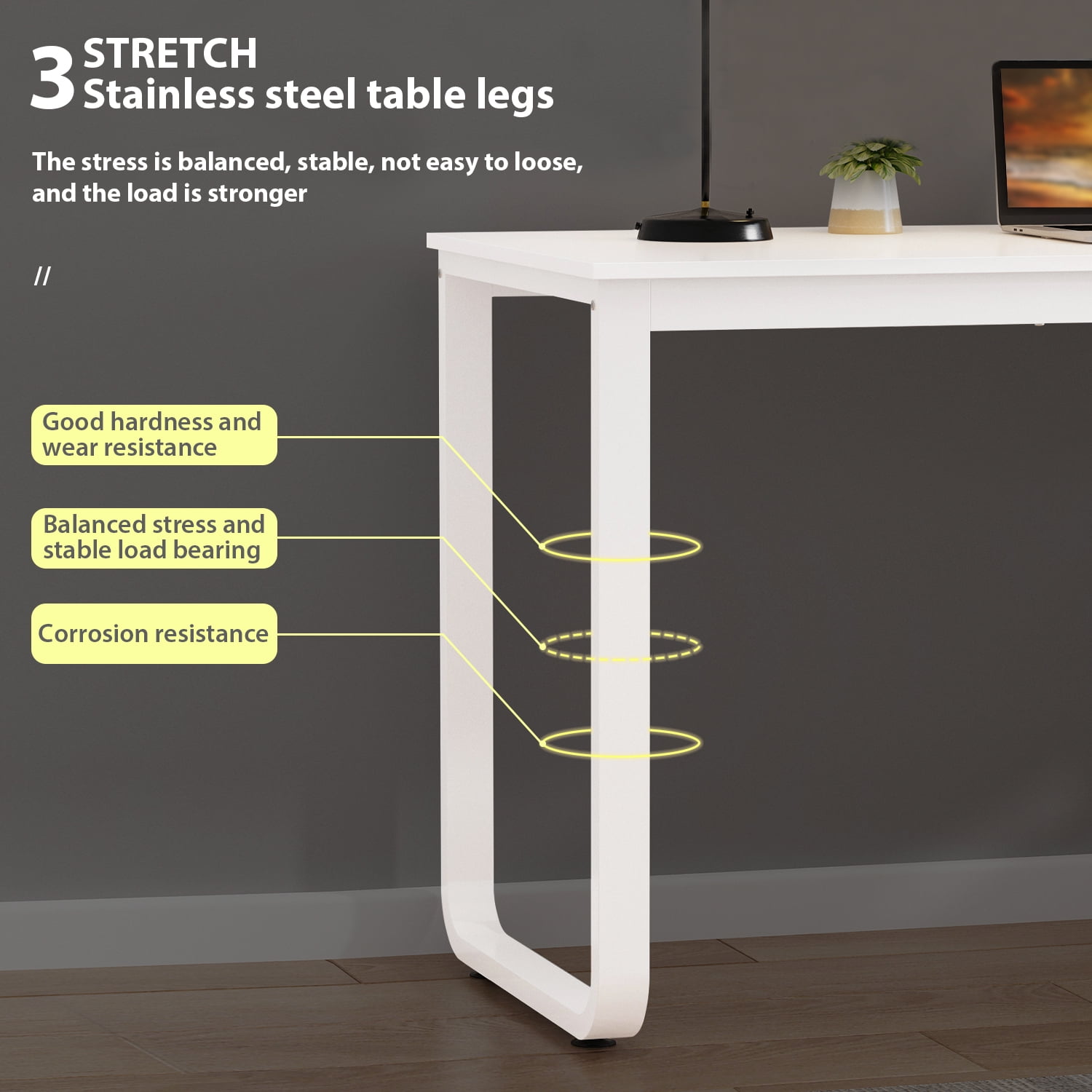OXYLIFE 55 Inch Reversible Home Office Desk, Wood L-Shaped Corner Desk, Writing Workstation with Drawer, Shelves and File Cabinet, White
