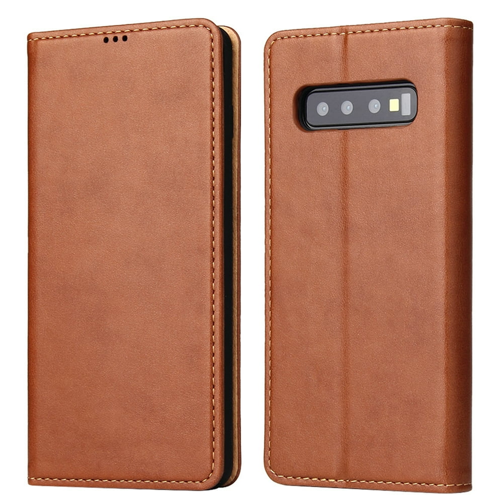 Galaxy S10 Plus Folio Case, Dteck Flip Premium Leather Stand