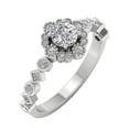 thumbnail image 2 of Milgrain Floral Halo Cluster Diamond Ring 2.1 Ct Diamond 14K White Gold Over, 2 of 2