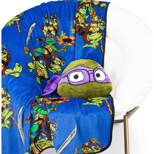 Juego de mantas y almohadas de felpa Jay Franco TMNT Donatello