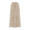 thumbnail image 4 of Women's Skirts with Pocket Fashion Solid Color Casual Comfort Elastic Waist Tie Maxi Skirt Summer Long Skirt for Women Holiday, 4 of 7