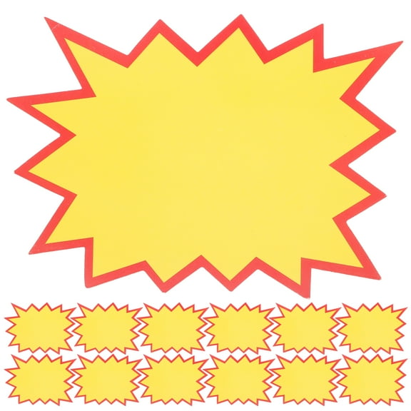 50pcs Reusable Double Sided Burst Sale Tags for Supermarket Pricing for Fruit and Vegetable Yard Sales and Retail Displays Yellow