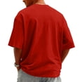 thumbnail image 4 of Zimjoy Men's T-Shirts Casual Basic Crew Neck Short Sleeve Tee Shirts Summer Solid Color Business Pullover Shirt Red S, 4 of 5