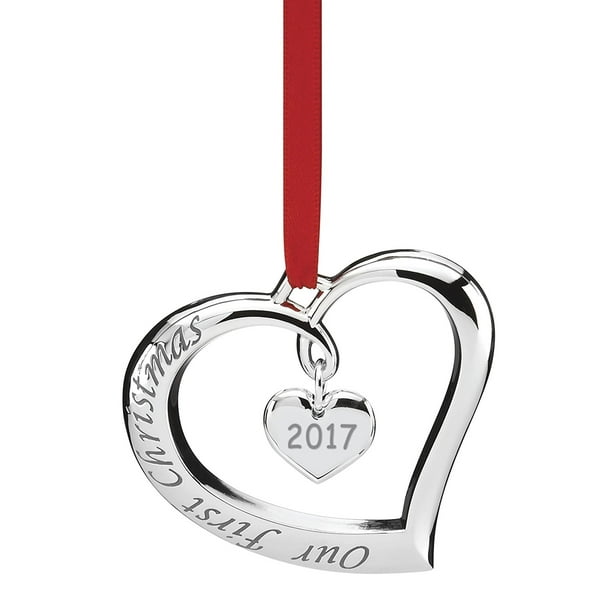 Lenox Annual Silver Ornaments 2017 Our 1st Christmas 
