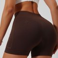 thumbnail image 5 of Tsesme High Waist Yoga Shorts for Women Summer Quick Dry Slim Fits Elastic Sport Shorts Outdoor Workout Cycling Shorts ,Coffee,XXL, 5 of 7