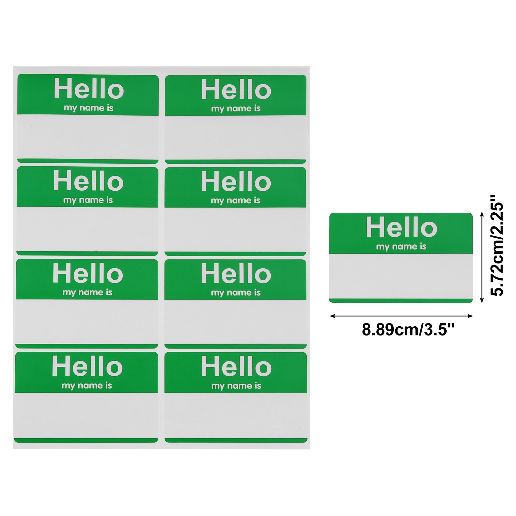 Unique Bargains Handwritten Name Gift Stickers 3.5"x2.25" 6 Pcs Green