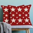 thumbnail image 2 of 4th of July Pillow Covers 16x16 Red and Cream Patriotic Stars Outdoor Decor Throw Pillows for Couch American Flag Independence Day Pillowcase Decorative Cushion Case for Sofa Bed Set of 2, 2 of 6