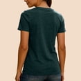 thumbnail image 3 of Ladies Shirts Summer Top for Women Cozy Thick Double- Long-Lasting Warm Base Layer Short Sleeve Tennis T-Shirt for Daily Wear in Autumn Winter Dark Green XL, 3 of 5