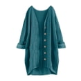 thumbnail image 5 of Lutiedan Long Sleeve Cardigans for Women Cotton Button Down High Low Cardigan Fall Casual Baggy Solid Cardigan,Army Green,L, 5 of 6