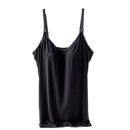 

Valcatch Women s Breast Feeding Tops Maternity Nursing Cami with Built in Shelf Bra Basic Undershirt Brasieres