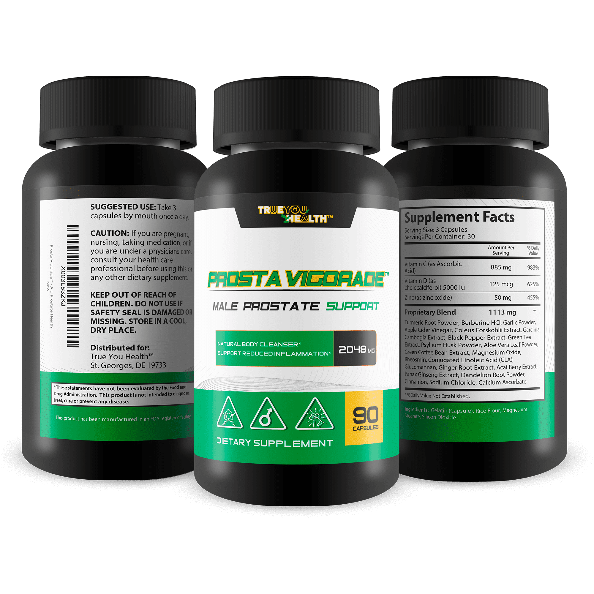 Prosta Vigorade - Male Prostate Support - Natural Antioxidant Formula - Promote Energy & Stamina with Green Tea - Support Blood Flow & Normal Prostate Size - Aid Prostate Health