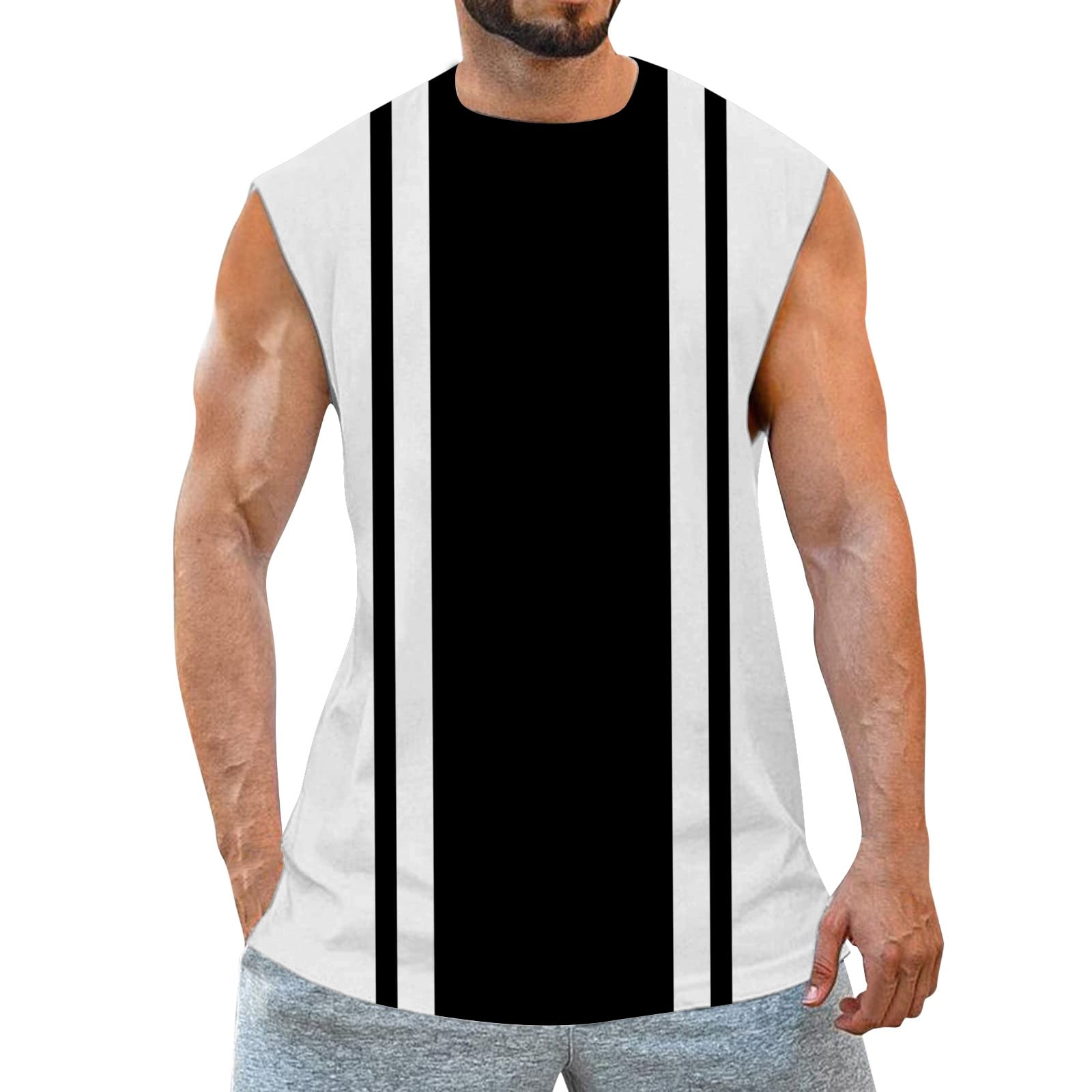 Shirts For Men Big And Tall Men's Workout Hooded Tank Sleeveless Gym Hoodies Muscle Cut Off T-Shirts Black,3XL -