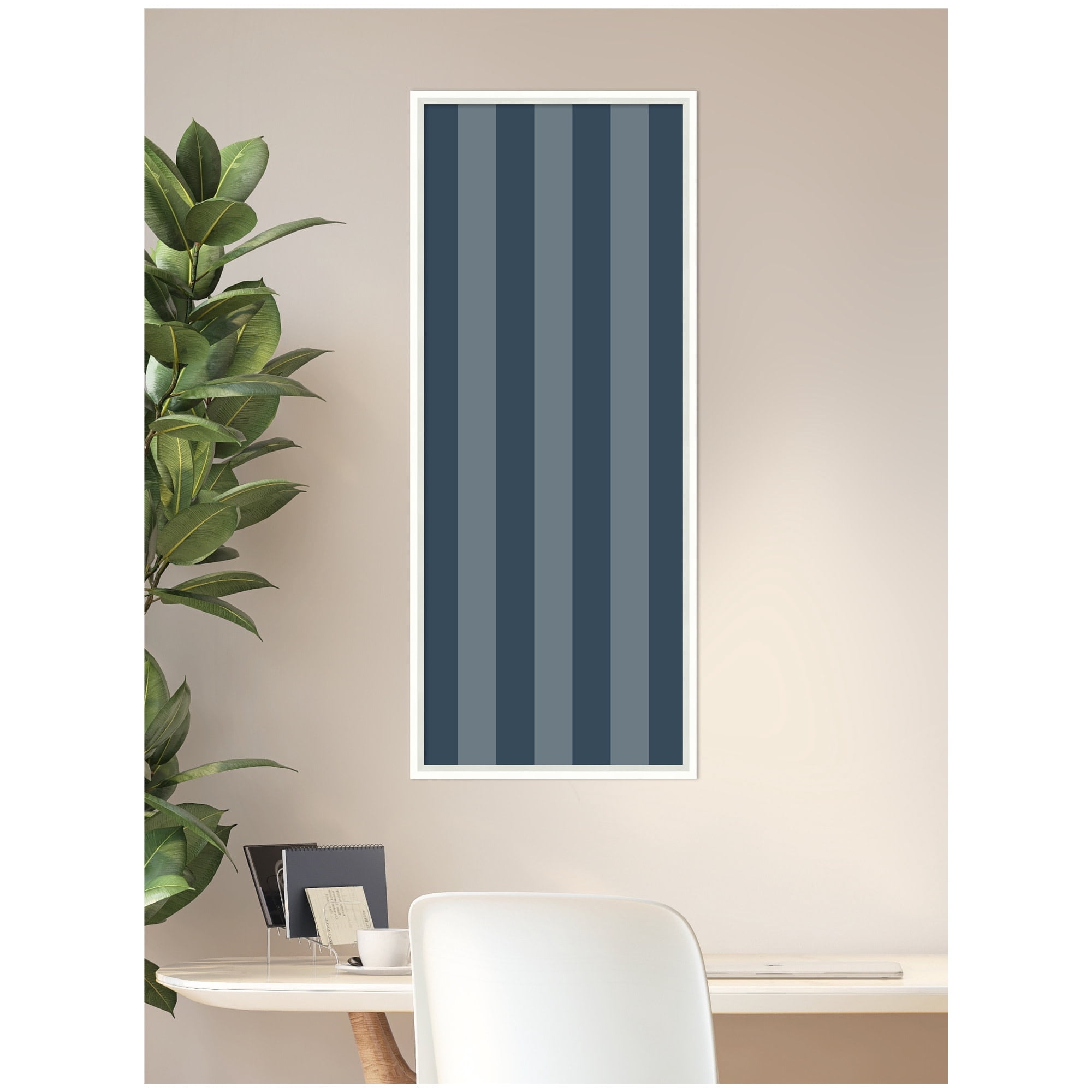 Kate and Laurel Framed Fabric Pinboard 17 x 41,  Printed Linen Modern Bulletin Board for Use as a Vision Board or Wall Organization, Lucie White Frame