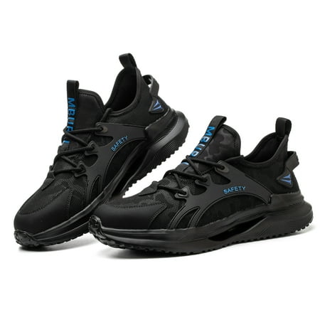 OwnShoe Mens Steel Toe Work Shoes Breathable Safety Shoes Womens Lightweight Construction Sneakers