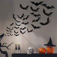 thumbnail image 3 of Black PVC Wall Sticker, Halloween Wall Decal, 12pcs Mixed Size DIY Black PVC Stickers for Home Decoration, Halloween Party Decor, Wall Art Decals, 3 of 5