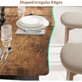 thumbnail image 4 of Dining Table for 6-8 People, Rustic Wave Irregular Edge Table with Thick MDF Top & Metal Frame, Waterproof Scratch-Resistant, Versatile for Dining/Work/Study, Retro Brown, 4 of 7