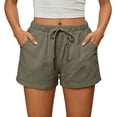 thumbnail image 6 of Women's Summer Shorts Elastic Waist Wide Leg Casual Shorts Womens Soft Athletic Lounge Sweat Shorts with Pockets Drawstring Workout Shorts, 6 of 6