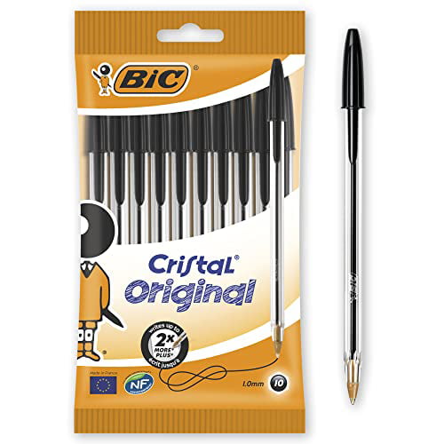 Bemiddelaar de begeleiding Luik Bic 830864 BiC Cristal Original 1.0 mm Ball Pen Pack of 10,Black Packaging  may Vary - Walmart.com