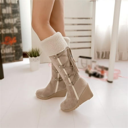Tawop Toddler Black Boots  Boots Retro Lace Up Shoes Casual Flat Wedge Heel Boots Plus Size Zipper Snow Boots Fall Boots Born Boots For Women