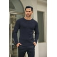 thumbnail image 3 of COOFANDY Men's Crewneck Knit Sweater Slim Fit Lightweight Casual Twist Patterned Cable Knitted Pullover, 3 of 7