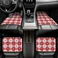thumbnail image 5 of Balery Red Plaid Daisy Pattern 4-Piece Floor Mats, Heavy-Duty Rubber Liners, Anti-Slip Design, All-Season Automotive Protection, Vehicles, Cars, Trucks, and SUVs, 5 of 5