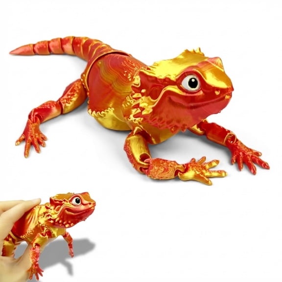 3D Printed Bearded Dragon Animals - Flexible Articulated Stuff for Adults, Home Office Decor, Stocking Stuffers Bulk, Birthday Party Halloween