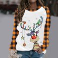thumbnail image 1 of Chandails en Molleton de Noël pour Femmes 2023, Col Rond, Mode Décontractée, Manches Longues, Imprimé de Noël, Blouse, Chandails en Molleton Sans Capuche en Solde, 1 of 4