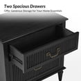 thumbnail image 6 of Farmhouse Wooden 2-Drawer End Table with USB Charging Station Storage for Living Room, Sofa, Accent Chair or Recliner Black, 6 of 8