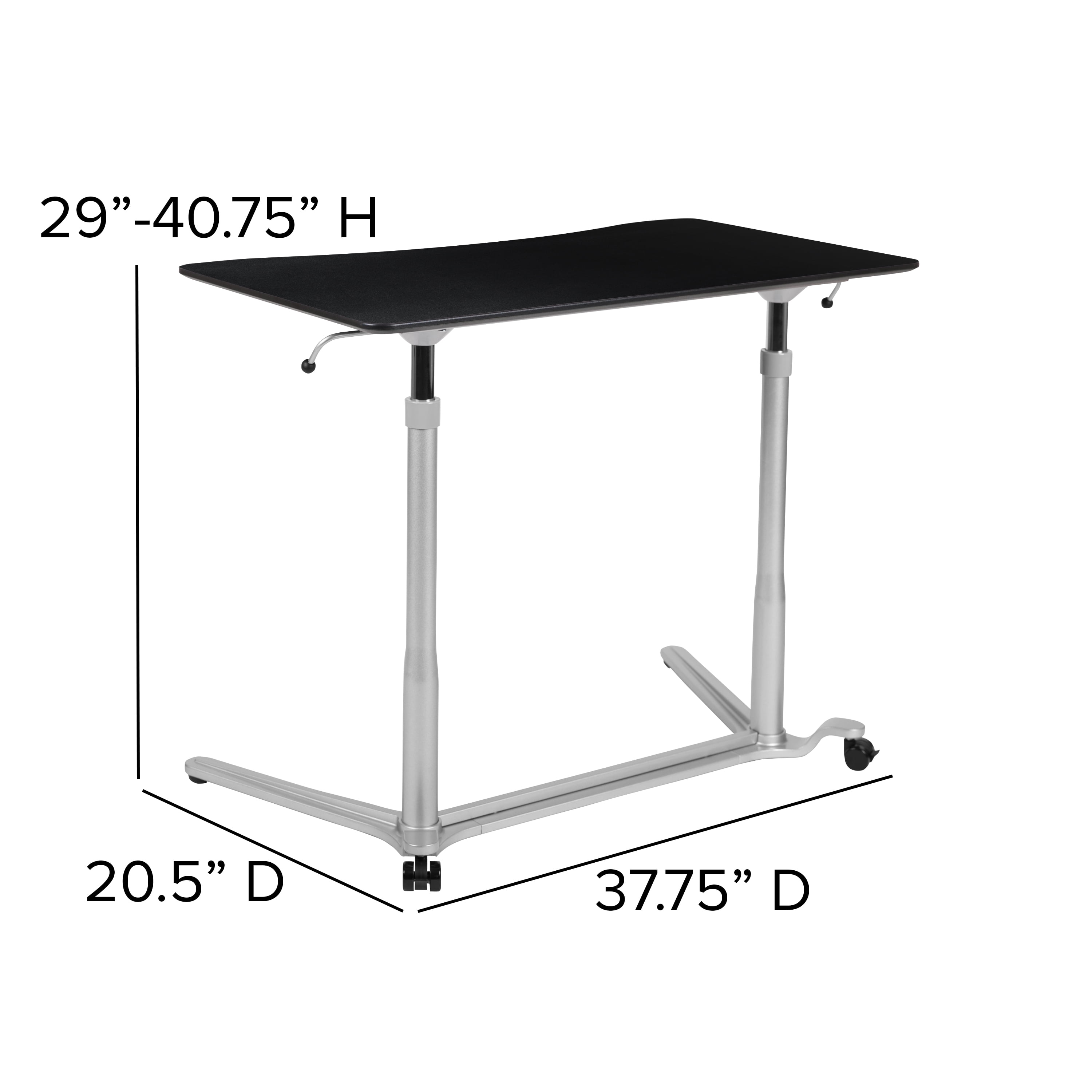 Emma + Oliver Sit-Down, Stand-Up Black Ergonomic Computer Desk - Standing Desk