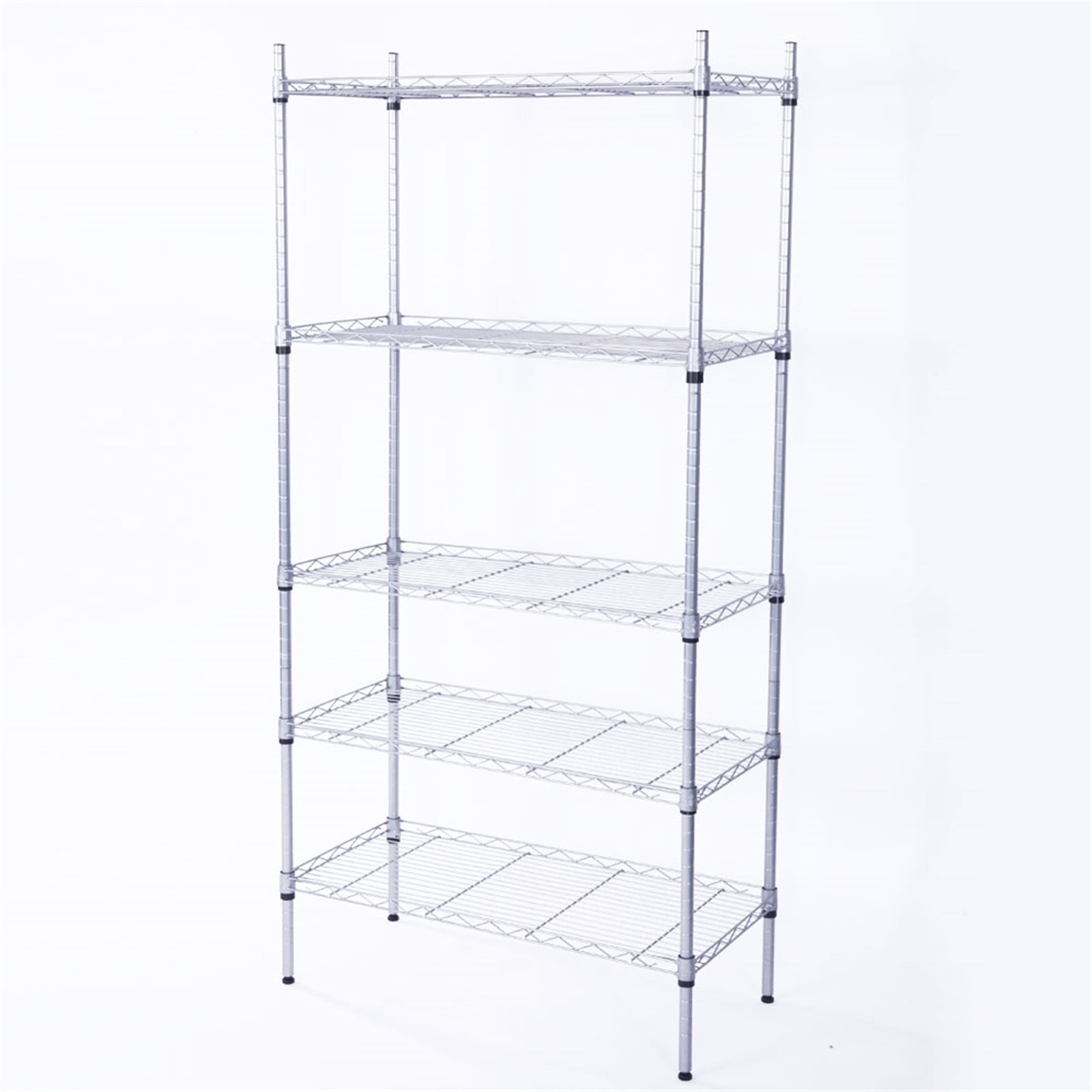 Lowestbest 5-Tier Steel Wire Shelving, Metal Storage Rack, 30" W x 14" D x 60" H, Silver Gray Lowestbest 5-Tier Steel Wire Shelving, Metal Storage Rack, 30" W x 14" D x 60" H, Silver Gray