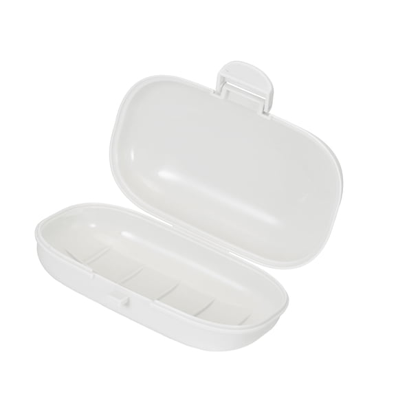 Vocoste Portable Soap Dish Box Soap Holder for Travel Gym Outdoor with Cover White