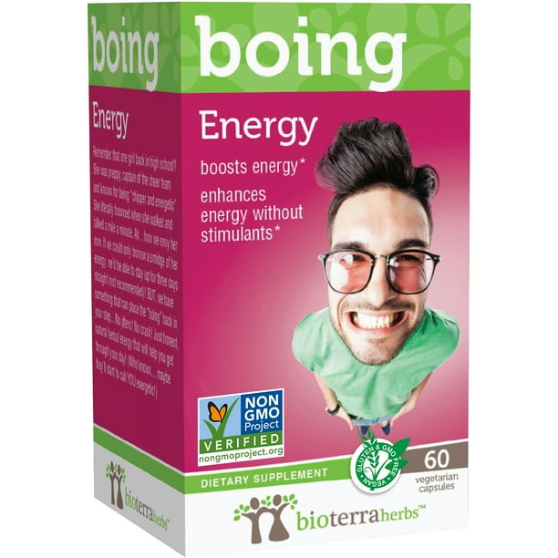 BioTerra Herbs Energy boing Dietary Supplement Vegetarian Capsules, 60