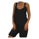 thumbnail image 1 of Gibobby Mono Ajustado de Verano Mono Tamaño Jumper Mujer Algodón Suelto Casual Lino Pantalones cortos grandes Mono de mujer(Negro， S), 1 of 4