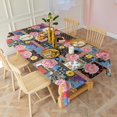 thumbnail image 3 of Pioneer Flower Floral Print Pattern Rectangle Tablecloth 60"x102", Waterproof Polyester Table Cloth, Wipeable Spillproof for Dining Camping Indoor Outdoor, 3 of 6