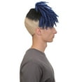 thumbnail image 5 of HPO Adult Men’s American Rapper Dark Blue Dreadlock Updo Wig, Non-flammable Synthetic Fiber Wig, 5 of 8