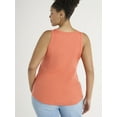 thumbnail image 3 of Terra & Sky Women's Plus Size Scoop Neck Ribbed Tank Top, 3 of 5