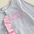 thumbnail image 5 of Cjfdfy Newborn Baby Girl Footed Fall Clothes She's Here Embroidery Footed Romper Long Sleeve Fall Bow Ruffle Jumpsuit Infant Cute Coming Home Fall Winter Outfit, 5 of 8