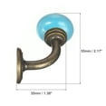 thumbnail image 2 of Wall Hooks, 2Pack - Zinc Alloy Single Prong Ceramic Handle Clothes Hook, Bronze Hooks for Hanging Towel (Blue), 2 of 6