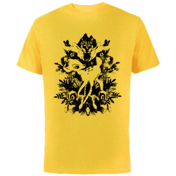 Disney Bambi Ink Drawing - Short Sleeve Cotton T-Shirt for Adults -Customized-Yellow