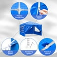 thumbnail image 4 of Waterproof Outdoor 10x10 Canopy Gazebo & Beach Sun Shelter Commercial Portable Enclosed Party Tent with 4 Removable Sidewalls, White, 4 of 9
