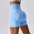 thumbnail image 4 of Gibobby Falda Shorts Mujer Pantalones cortos de yoga de fitness para mujer Pantalones cortos de equitación de de cintura alta Pantalones cortos de levantamiento de cadera de v(Aqua, L), 4 of 5