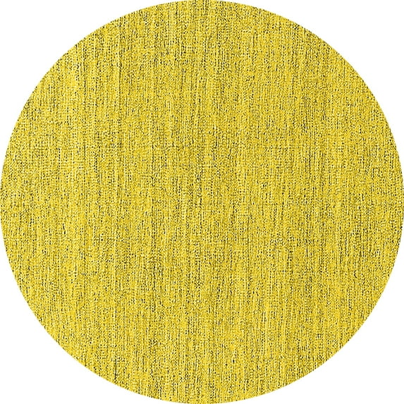 Ahgly Company Indoor Round Oriental Yellow Industrial Area Rugs, 8' Round