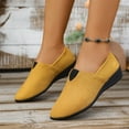 thumbnail image 6 of KEGIRLOM Women's Fashionable And Casual Solid Color Pointed Toe Wedge Heel On Shoes Yellow Size 9, 6 of 9