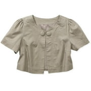 Juniors Metallic Shrunken Swing Jacket