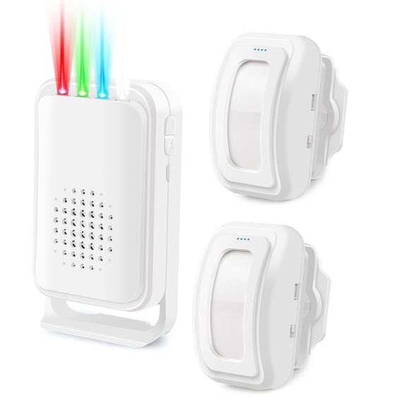 Greencycle Wireless Motion Sensor Door Chime,Doorway Motion Sensor Alarm,Door Chime for Business when Entering,Wireless Door Chime,Anti-theft,918FT Long Distance,for Shops,Homes,1Receiver 2Sensors