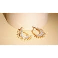thumbnail image 3 of Blossom Firework Multiclor Rainbow CZ Women Hoop Earrings 585 Gold Boho Jewelry, 3 of 9