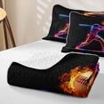 thumbnail image 4 of Feelyou Neon Baseball Player Quilt King for Boys, Fire Ball Sport King Coverlet Set, 3 Pieces, 4 of 7
