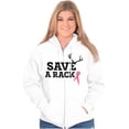 thumbnail image 4 of Save A Rack Antler Breast Cancer Pink Zip Hoodie Sweatshirt Women Brisco Brands S, 4 of 6