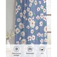 thumbnail image 6 of Watercolor Floral Sheer Curtains 84 Inch Length 2 Panels Set for Living Room/Bedroom, Spring Flower Leaves Botanical Blue Kitchen Curtains Grommet Semi-Sheer Curtains Window Treatments 52"x84"x2, 6 of 7