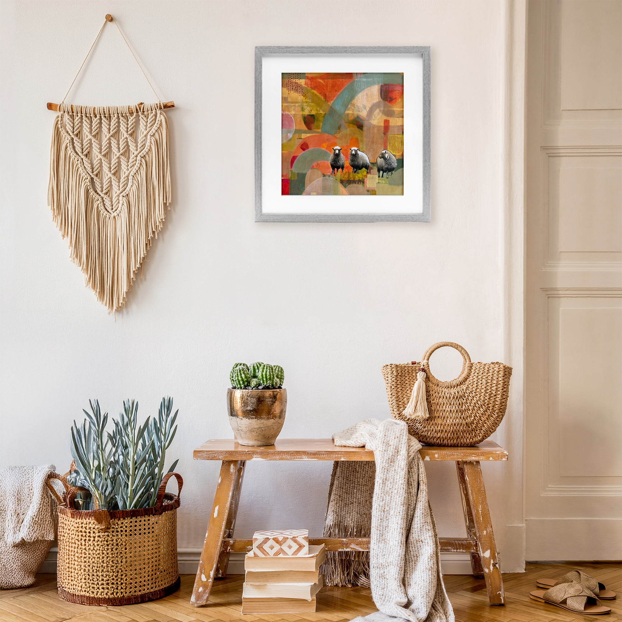 Stupell Industries Counting In My Sheep Gray Framed Print Under Glass, design by Dianna Fritzler